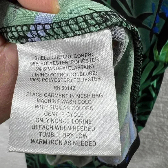 London Times Jumpsuit Romper 6 Tropical Botanical Palm Print Beach Vacation - Picture 14 of 16